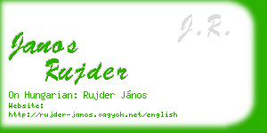 janos rujder business card